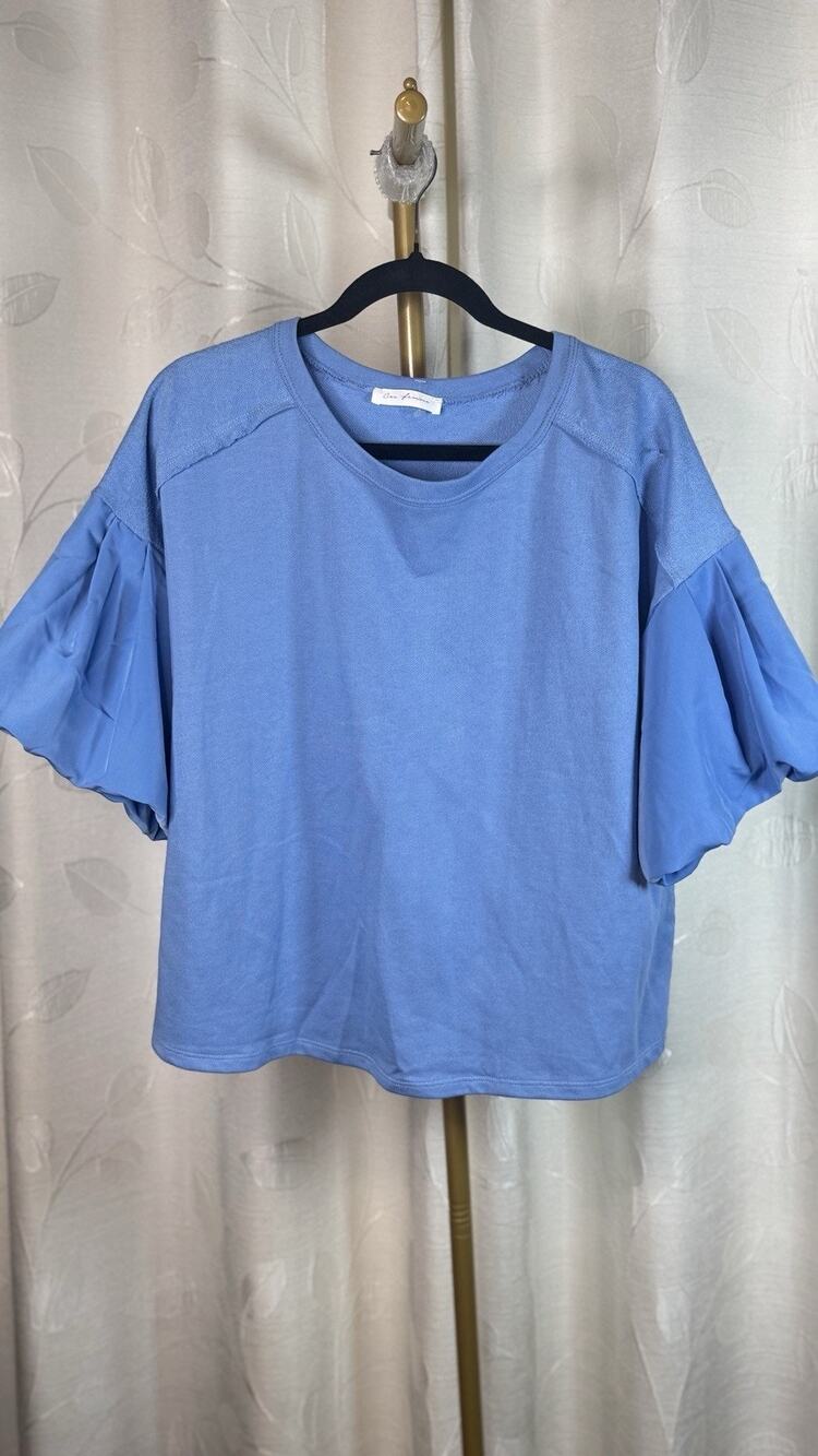 NWOT Ceo Femme Puff Sleeve Top, Size L